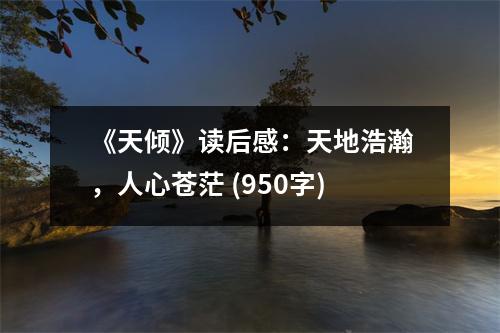 《天傾》讀后感：天地浩瀚，人心蒼茫 (950字)