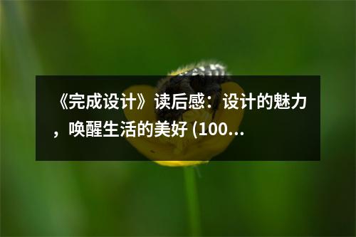 《完成設計》讀后感：設計的魅力，喚醒生活的美好 (1000字)