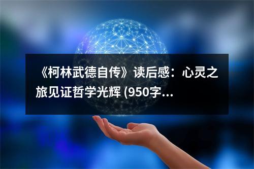 《柯林武德自傳》讀后感：心靈之旅見證哲學光輝 (950字)