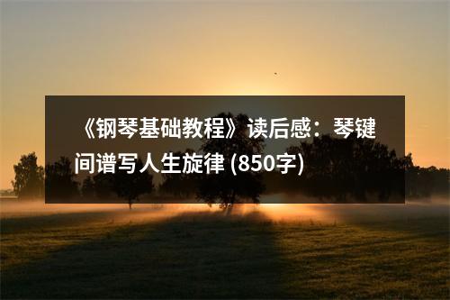 《鋼琴基礎(chǔ)教程》讀后感：琴鍵間譜寫人生旋律 (850字)
