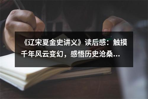 《遼宋夏金史講義》讀后感：觸摸千年風(fēng)云變幻，感悟歷史滄桑巨變 (800字)