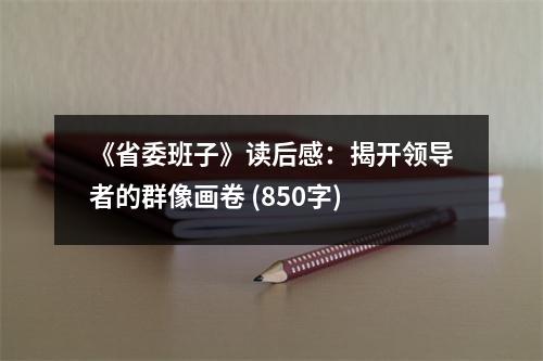 《省委班子》讀后感：揭開領(lǐng)導(dǎo)者的群像畫卷 (850字)