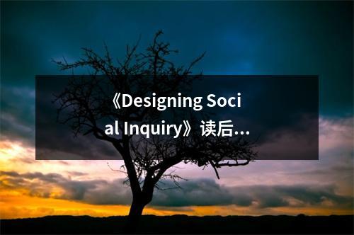 《Designing Social Inquiry》讀后感：洞見社會研究的藝術 (950字)