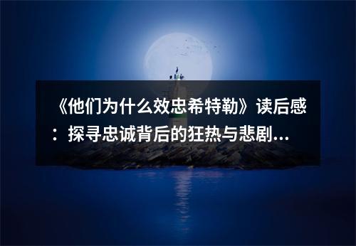 《他們?yōu)槭裁葱е蚁Ｌ乩铡纷x后感：探尋忠誠背后的狂熱與悲劇 (1150字)