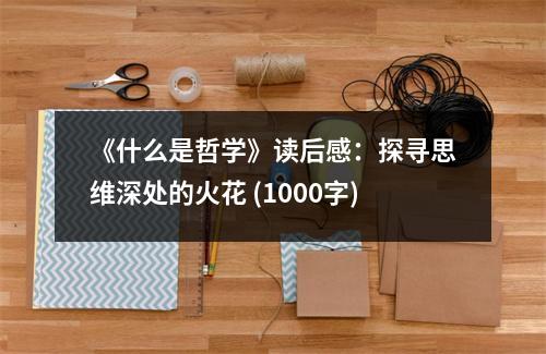 《什么是哲學(xué)》讀后感：探尋思維深處的火花 (1000字)