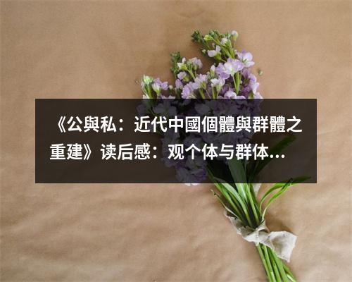 《公與私：近代中國(guó)個(gè)體與群體之重建》讀后感：觀(guān)個(gè)體與群體重構(gòu)，感受時(shí)代脈搏跳動(dòng) (900字)