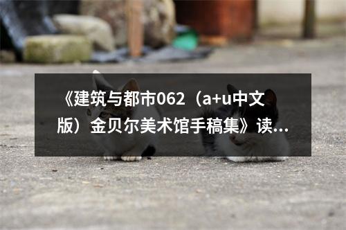 《建筑與都市062（a+u中文版）金貝爾美術館手稿集》讀后感：時空流轉中的藝術記憶永不褪色 (850字)