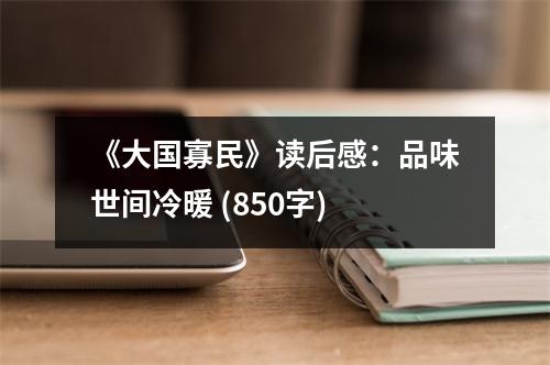 《大國寡民》讀后感：品味世間冷暖 (850字)
