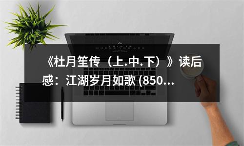《杜月笙傳（上.中.下）》讀后感：江湖歲月如歌 (850字)