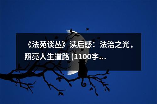 《法苑談叢》讀后感：法治之光，照亮人生道路 (1100字)