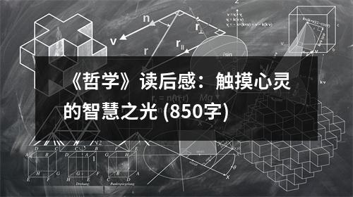 《哲學(xué)》讀后感：觸摸心靈的智慧之光 (850字)