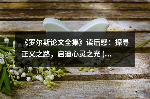 《羅爾斯論文全集》讀后感：探尋正義之路，啟迪心靈之光 (750字)