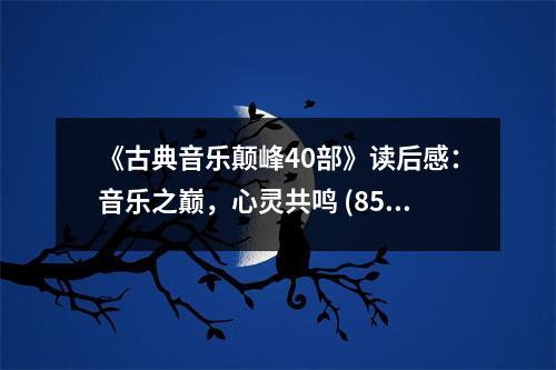 《古典音樂顛峰40部》讀后感：音樂之巔，心靈共鳴 (850字)