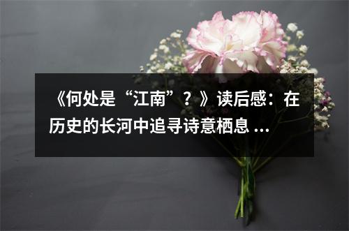 《何處是“江南”？》讀后感：在歷史的長(zhǎng)河中追尋詩(shī)意棲息 (800字)