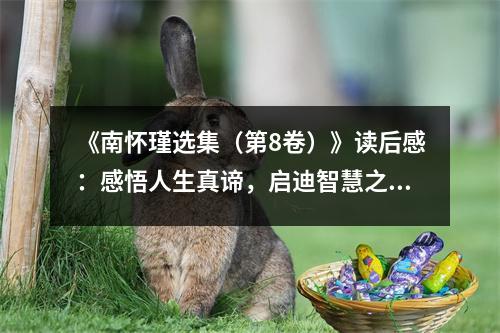 《南懷瑾選集（第8卷）》讀后感：感悟人生真諦，啟迪智慧之光 (850字)