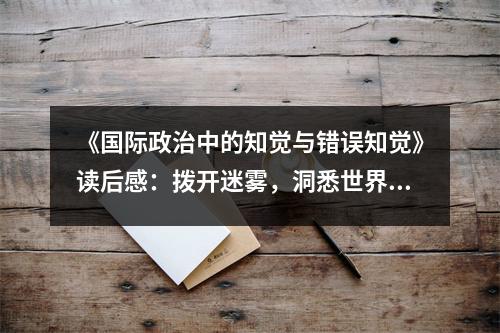 《國際政治中的知覺與錯誤知覺》讀后感：撥開迷霧，洞悉世界真相 (850字)