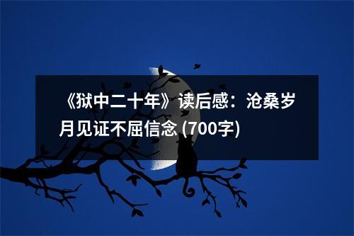 《獄中二十年》讀后感：滄桑歲月見證不屈信念 (700字)