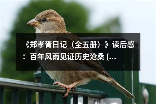 《鄭孝胥日記（全五冊）》讀后感：百年風(fēng)雨見證歷史滄桑 (950字)