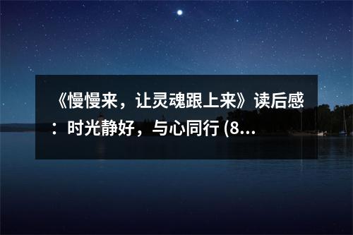 《慢慢來，讓靈魂跟上來》讀后感：時光靜好，與心同行 (800字)