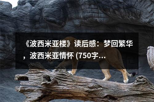 《波西米亞樓》讀后感：夢回繁華，波西米亞情懷 (750字)