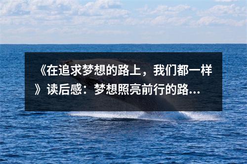 《在追求夢(mèng)想的路上，我們都一樣》讀后感：夢(mèng)想照亮前行的路 (1000字)