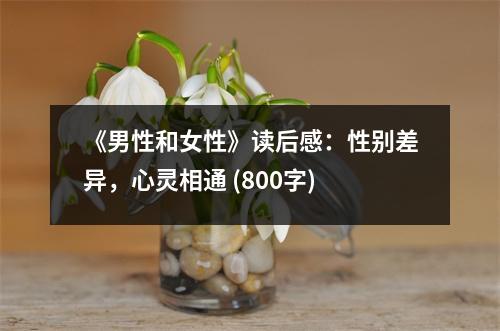 《男性和女性》讀后感：性別差異，心靈相通 (800字)