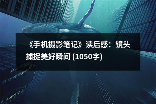 《手機(jī)攝影筆記》讀后感：鏡頭捕捉美好瞬間 (1050字)