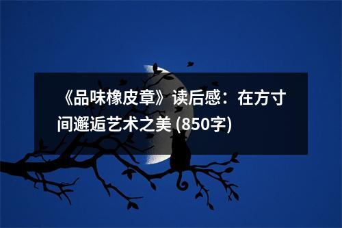 《品味橡皮章》讀后感：在方寸間邂逅藝術(shù)之美 (850字)