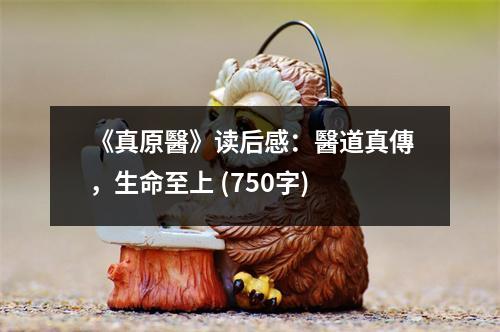 《真原醫(yī)》讀后感：醫(yī)道真?zhèn)?，生命至?(750字)