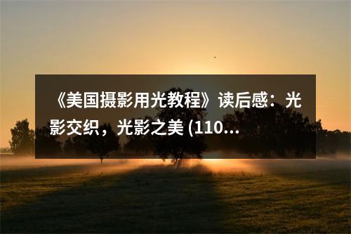 《美國攝影用光教程》讀后感：光影交織，光影之美 (1100字)