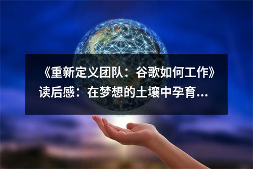 《重新定義團(tuán)隊：谷歌如何工作》讀后感：在夢想的土壤中孕育奇跡 (850字)