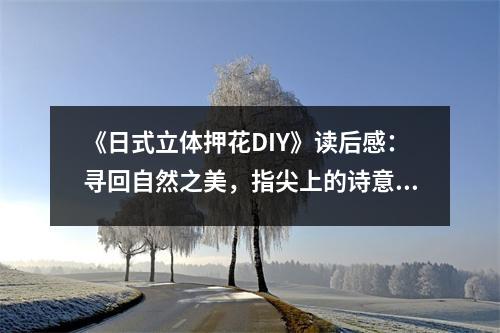 《日式立體押花DIY》讀后感：尋回自然之美，指尖上的詩(shī)意 (800字)