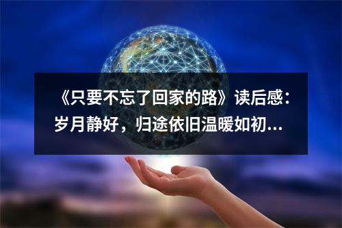 《只要不忘了回家的路》讀后感：歲月靜好，歸途依舊溫暖如初 (850字)