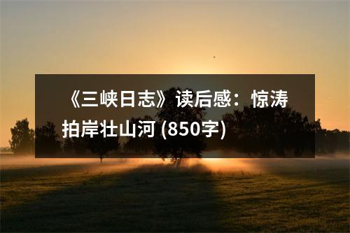 《三峽日志》讀后感：驚濤拍岸壯山河 (850字)