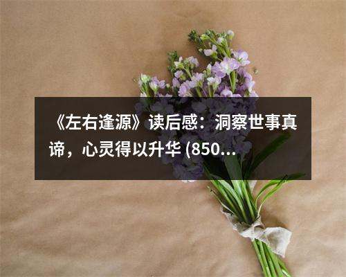 《左右逢源》讀后感：洞察世事真諦，心靈得以升華 (850字)