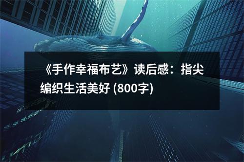 《手作幸福布藝》讀后感：指尖編織生活美好 (800字)