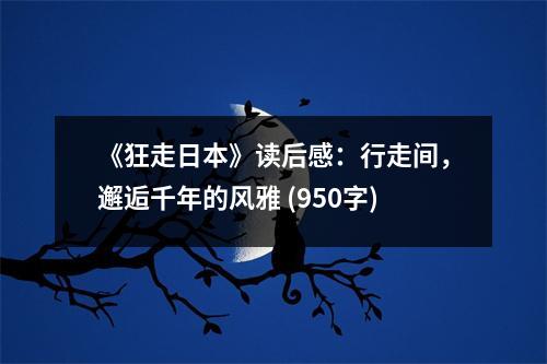 《狂走日本》讀后感：行走間，邂逅千年的風(fēng)雅 (950字)