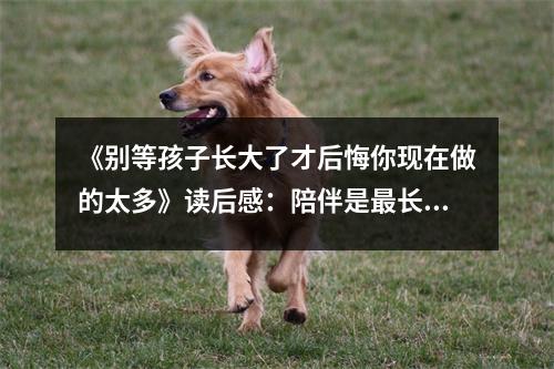 《別等孩子長(zhǎng)大了才后悔你現(xiàn)在做的太多》讀后感：陪伴是最長(zhǎng)情的告白 (650字)