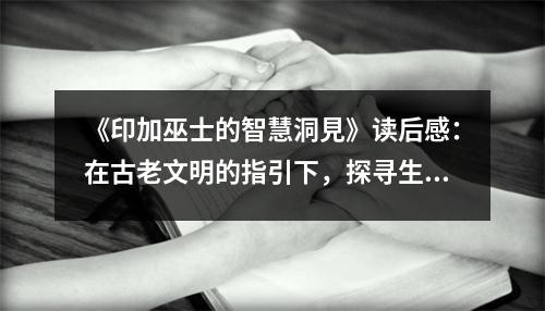 《印加巫士的智慧洞見》讀后感：在古老文明的指引下，探尋生命的奧秘 (800字)