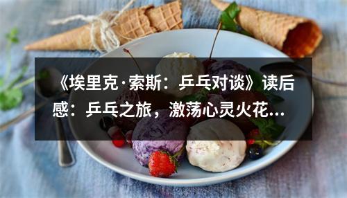 《埃里克·索斯：乒乓對(duì)談》讀后感：乒乓之旅，激蕩心靈火花 (850字)