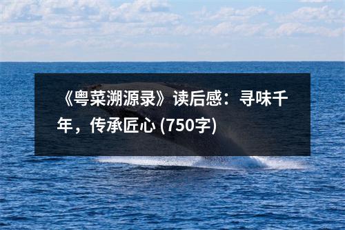 《粵菜溯源錄》讀后感：尋味千年，傳承匠心 (750字)