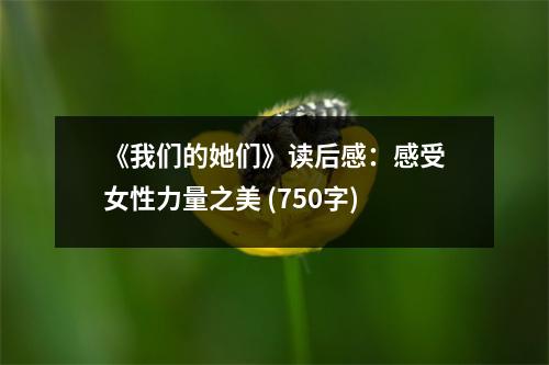 《我們的她們》讀后感：感受女性力量之美 (750字)