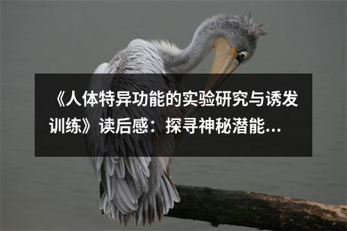 《人體特異功能的實驗研究與誘發(fā)訓(xùn)練》讀后感：探尋神秘潛能，開啟無限可能 (800字)