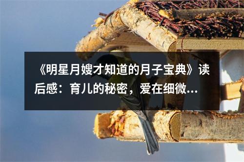 《明星月嫂才知道的月子寶典》讀后感：育兒的秘密，愛在細(xì)微處綻放 (1100字)