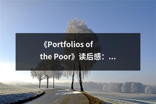 《Portfolios of the Poor》讀后感：直面貧困，探尋希望之光 (1100字)
