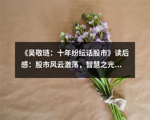 《吳敬璉：十年紛紜話股市》讀后感：股市風云激蕩，智慧之光閃耀 (750字)