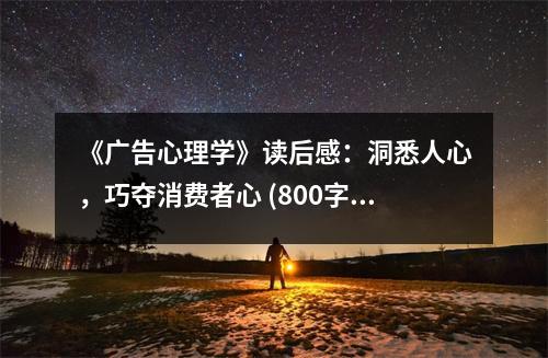 《廣告心理學》讀后感：洞悉人心，巧奪消費者心 (800字)