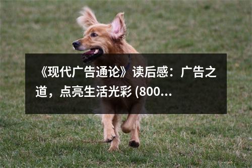 《現(xiàn)代廣告通論》讀后感：廣告之道，點亮生活光彩 (800字)