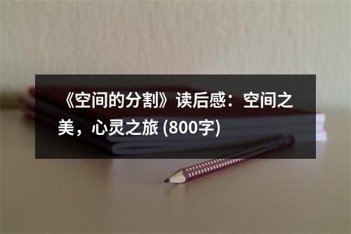 《空間的分割》讀后感：空間之美，心靈之旅 (800字)