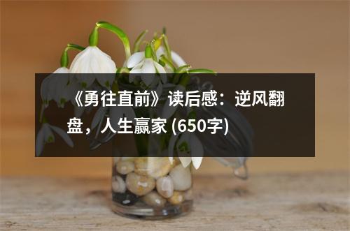 《勇往直前》讀后感：逆風(fēng)翻盤，人生贏家 (650字)